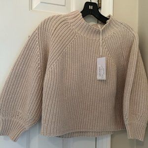 APIECE APART MEREL FUNNEL NECK DROP WHEAT SWEATER SIZE L  NWT